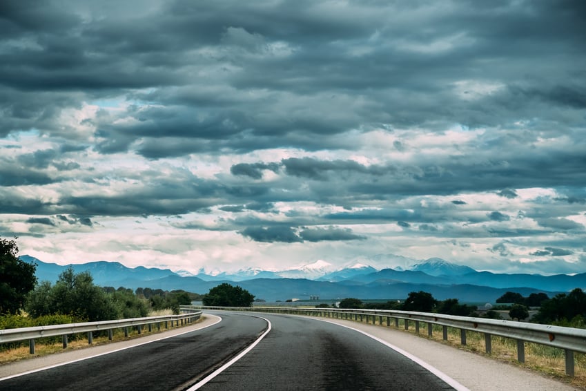 Beautiful Open Road Asphalt Freeway, Motorway, Highway Again